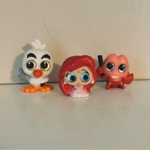 Ariel, Scuttle, and Sebastian Disney doorables